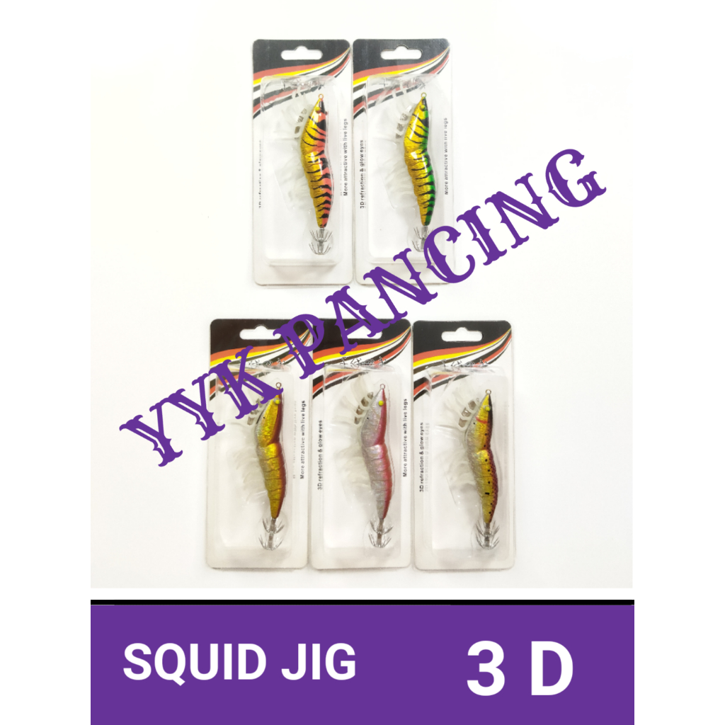 squid jig 3D minnow umpan pancing cumi udang lure MURAH