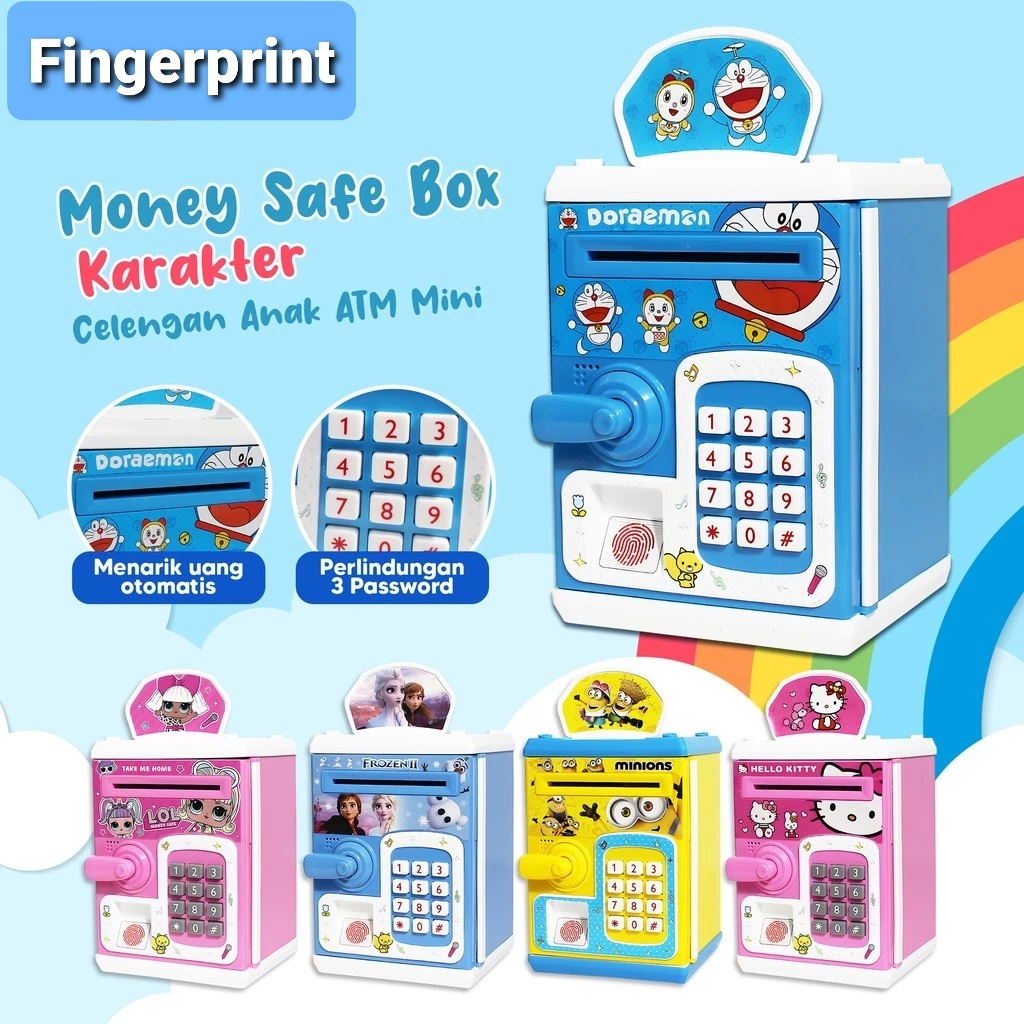 Celengan ATM Sidik Jari ada Musik Celengan Brankas Karakter Money Saving Box Celengan Anak