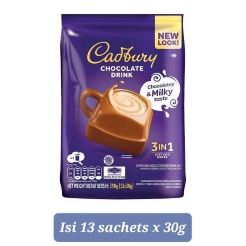 

cadbury drink hot chocolate drink 3in1 isi 13sachets