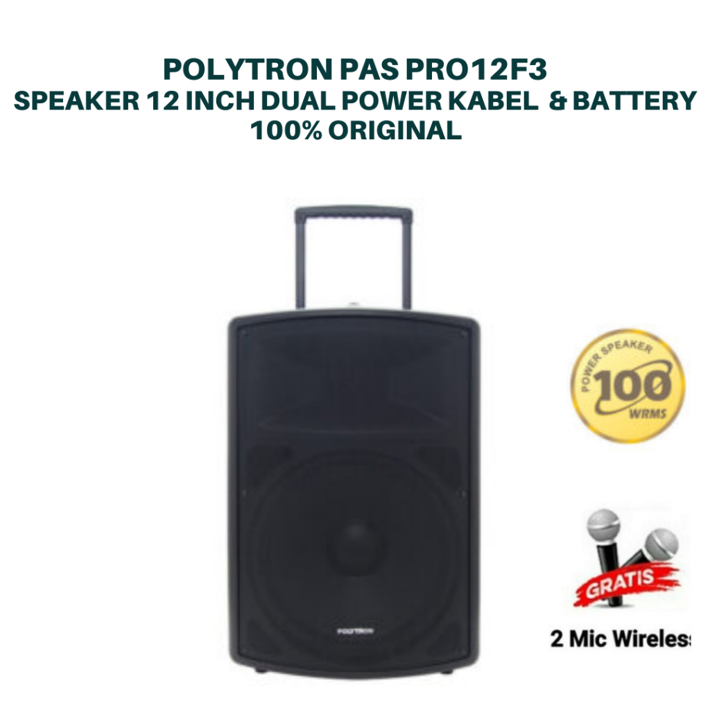 POLYTRON PAS PRO12F3 SPEAKER 12 INCH SPEAKER PORTABLE SPEAKER BLUETOOTH KARAOKE PAS PRO 12F3