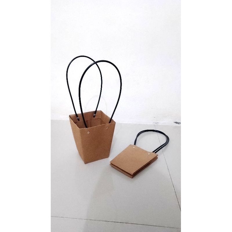 

Paper Bag Flower Bouquet Gift Box Brown Polos