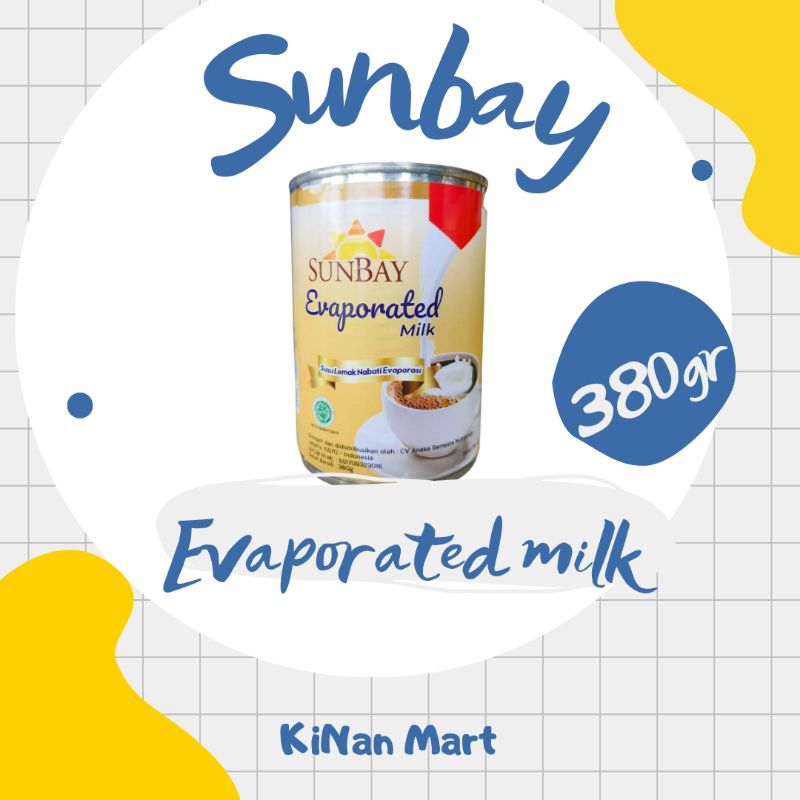 

Sunbay susu evaporasi/ Sunbay Evaporated Milk 380 gram HALAL