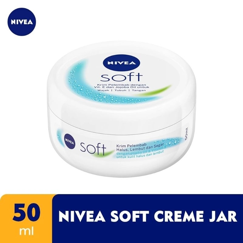 NIVEA cream Jar 50ml Soft Krim Pelembab wajah tubuh