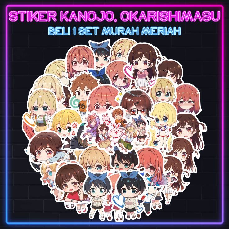 

[1 Pack isi 51 pcs] Stiker Kanojo, Okarishimasu (Rent-a-Girlfriend) Sticker Anime Murah Meriah - ddu-du sticker