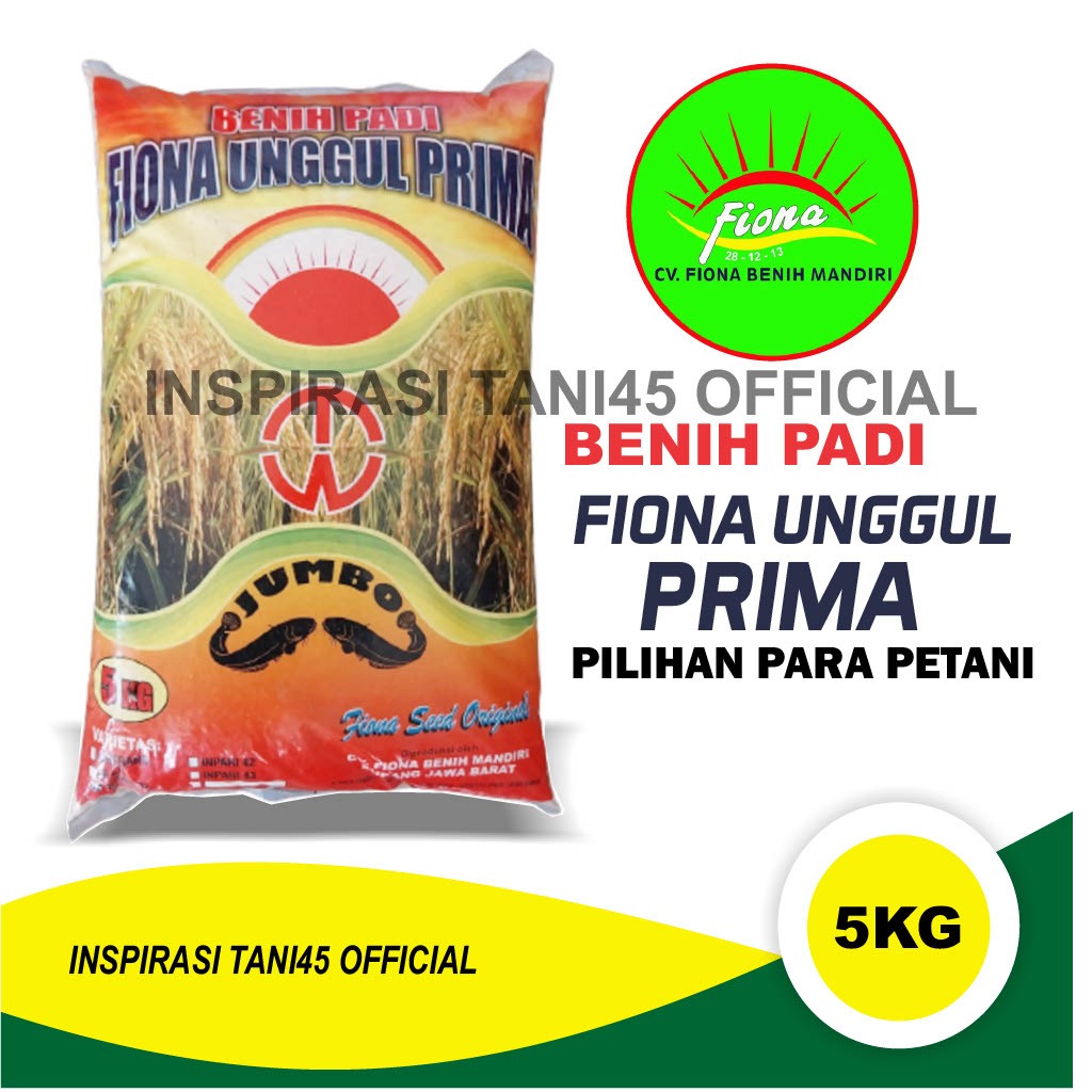 Benih Padi FIONA UNGGUL PRIMA Jumbo 5 kg/Benih Padi FIONA 5 KG/Benih Padi INPARI 32 Lelel Jumbo 5 kg