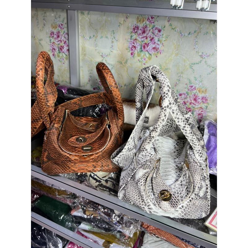 Tas cantik kulit ular asli phyton snake skin original lindi