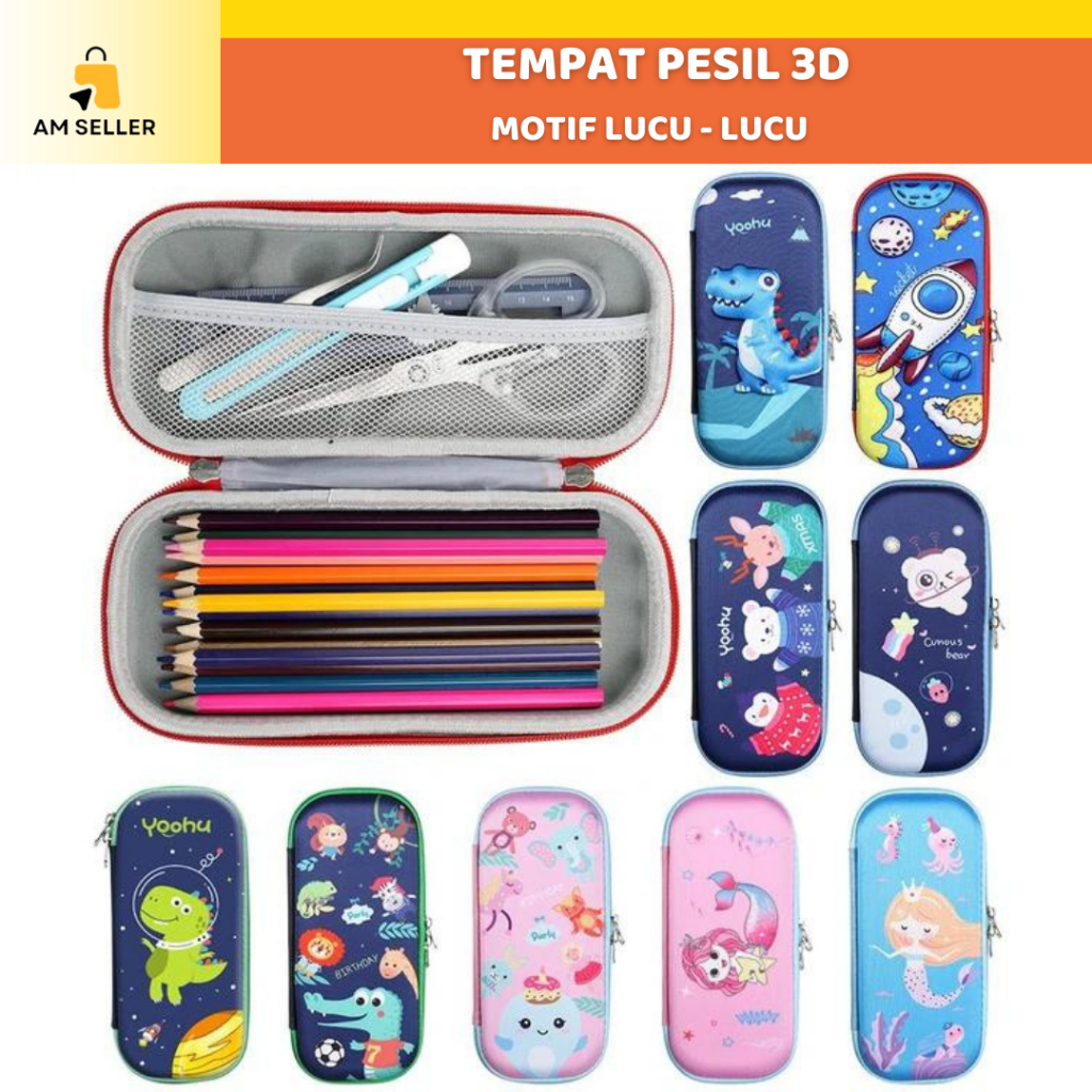 

Tempat Pensil Anak Kotak Motif 3d Karakter Model Hardcase
