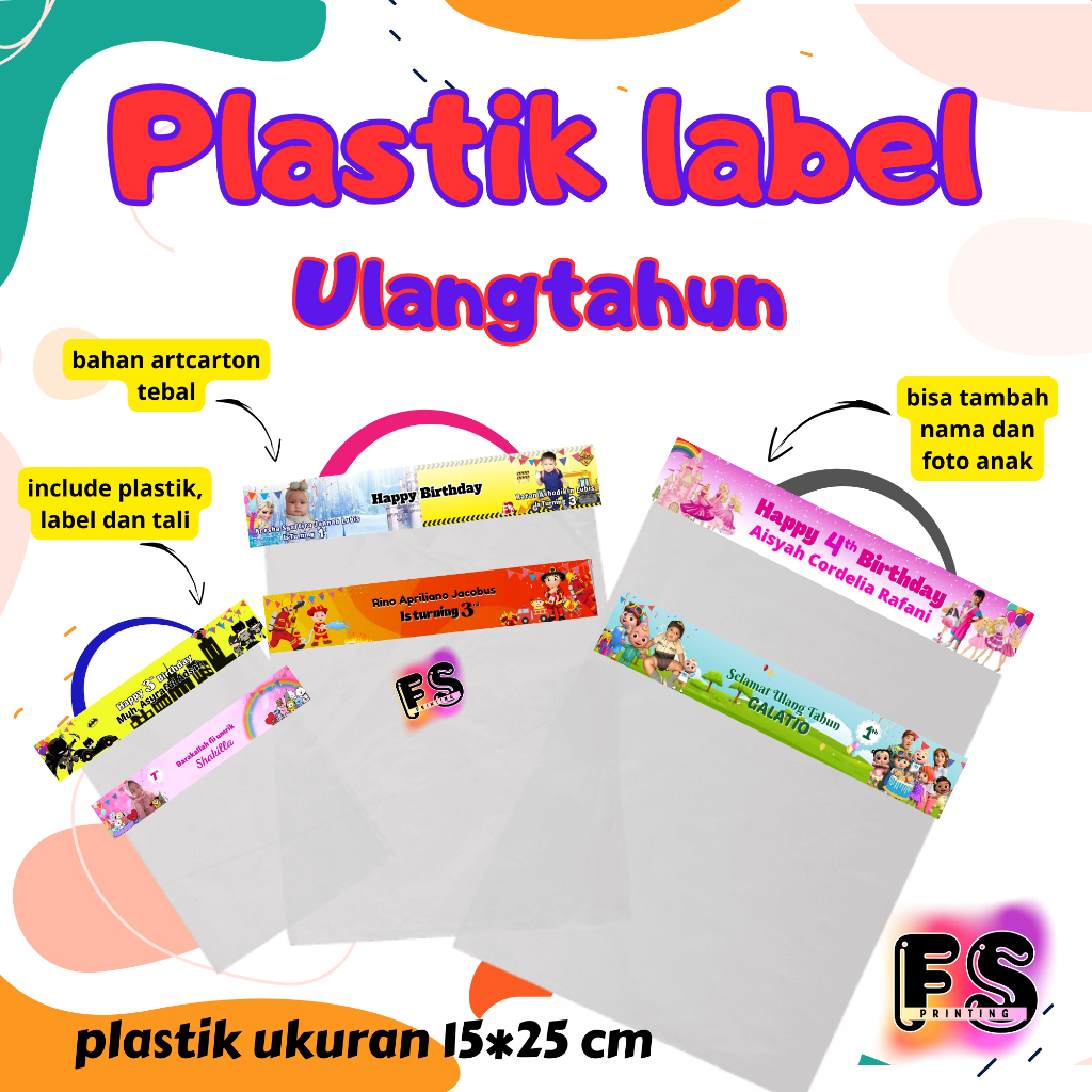 

plastik snack ultak costum nama dan foto uk 15*25 cm