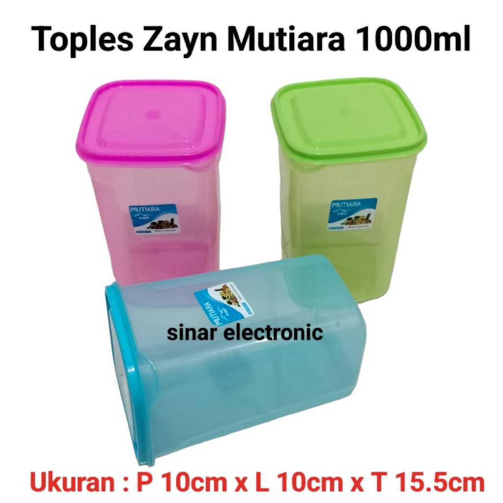 Toples ZAYN MUTIARA 1000ML sealware Toples Kotak Segi 1000ml