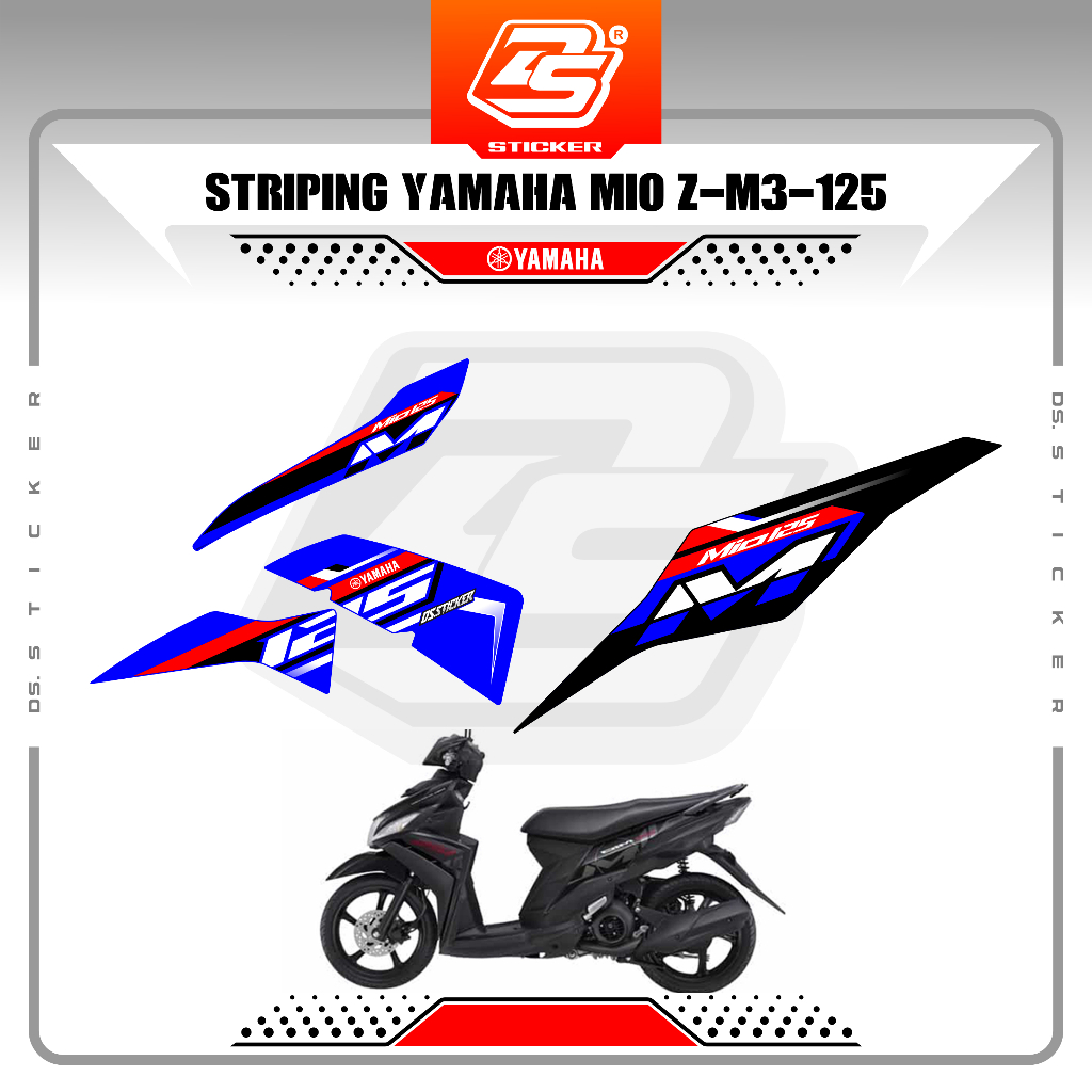 Stiker Mio M3/Z Decal Striping Standar Mio M3/125 Premium Racing / Stiker standar mio 125/M3 DS0012