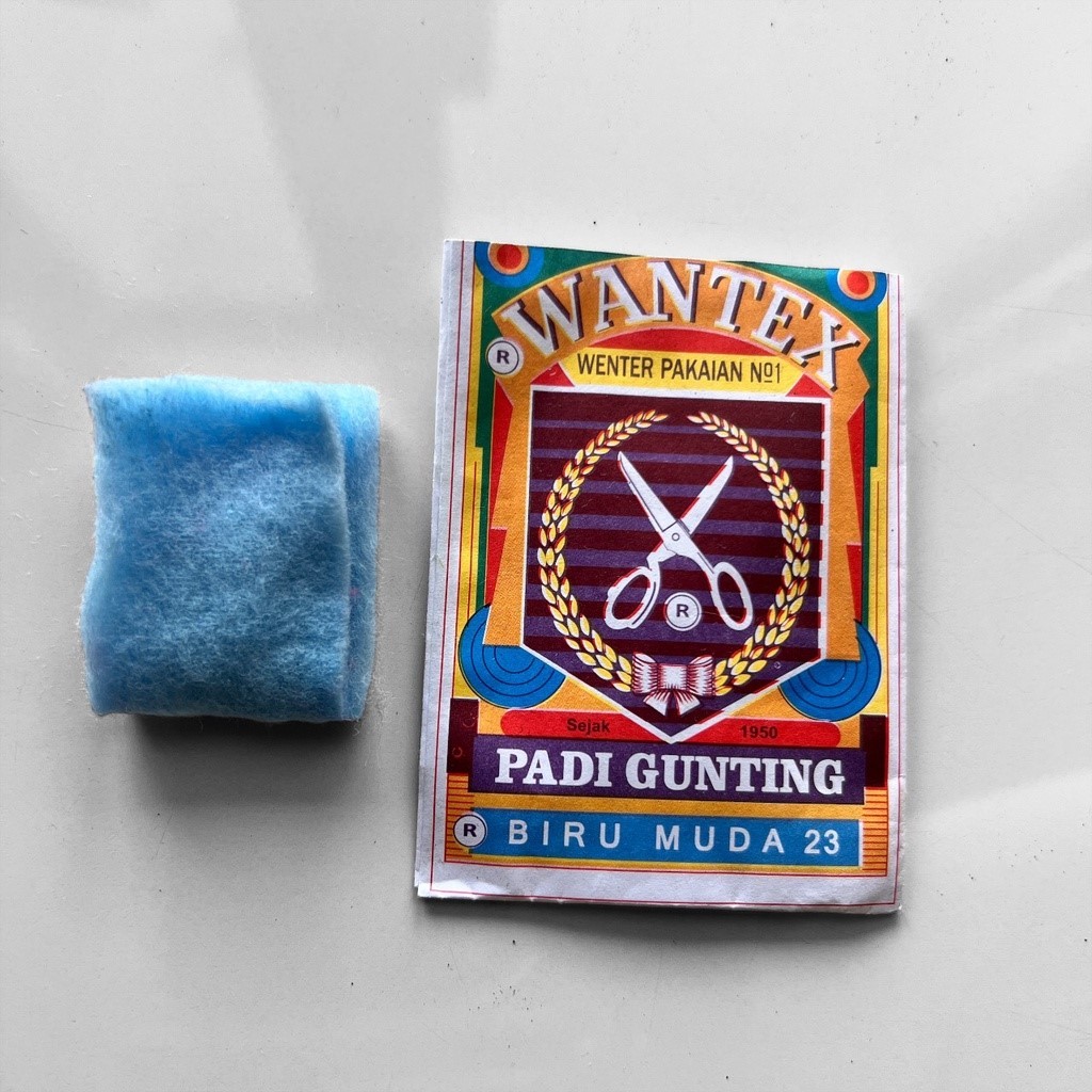Wantex BIRU MUDA Merek Padi Gunting Wenter Pewarna Pakaian Tekstil Warna Pekat Kualitas Bagus Anti L