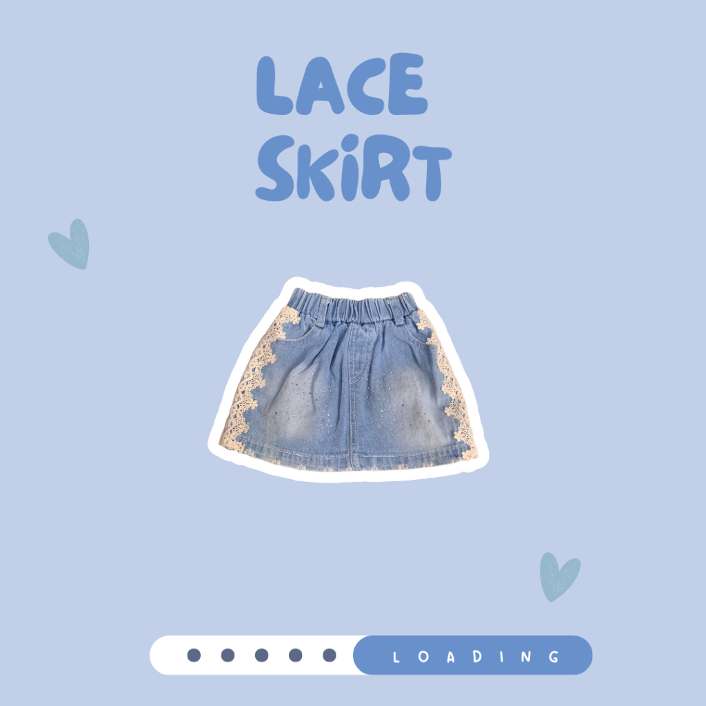 Lace Jeans Skirt - Rok Pendek Jeans Anak 1 2 3 Tahun HANDYKIDSWEAR