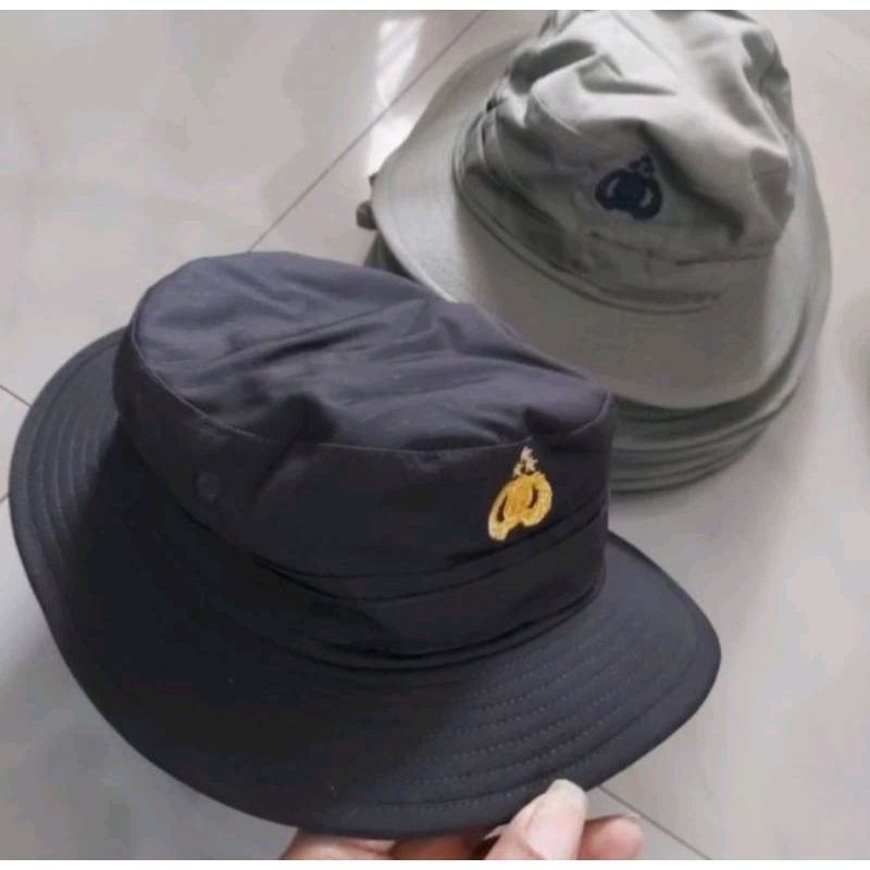 Topi Rimba Hijau dan Hitam Jatah Brimob Polri / Topi Rimba Jatah Polri