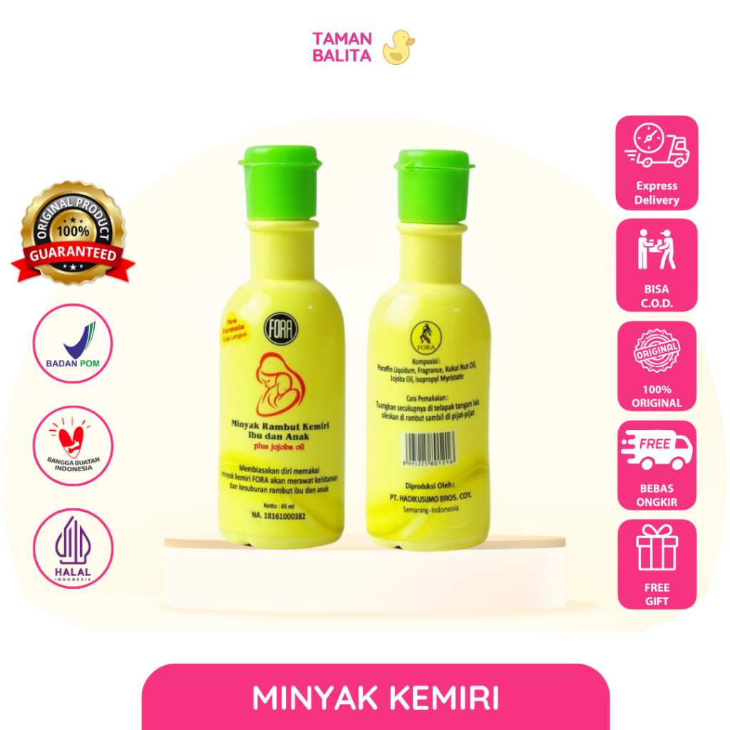 Fora Minyak Kemiri Penebal / Penumbuh Rambut Bayi dan Anak | Penyubur Rambut Bayi dan Anak | Penumbu