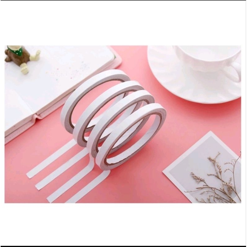 

DOUBLE TAPE UKURAN 1/4 INCH / 6MM PER BOX ISI 40 PCS