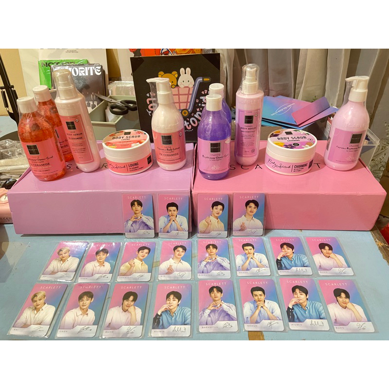 EXO X SCARLETT PHOTOCARD PC BAEKHYUN SEHUN SUHO XIUMIN