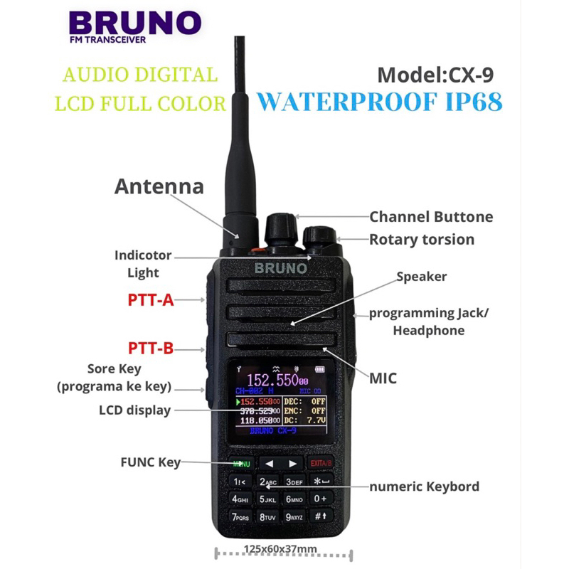 HT BRUNO CX9 POWER FULL15WATT WATERPROOF IP68