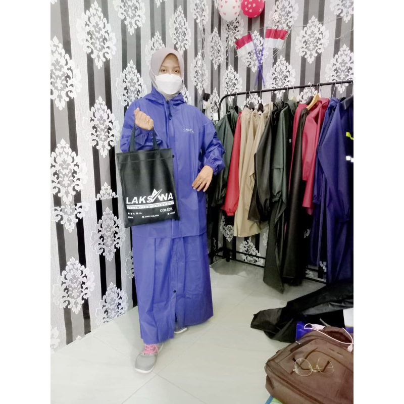 JAS HUJAN MANTEL HUJAN  SETELAN ROK WANITA BAHAN TEBAL ELASTIS  PREMIUM