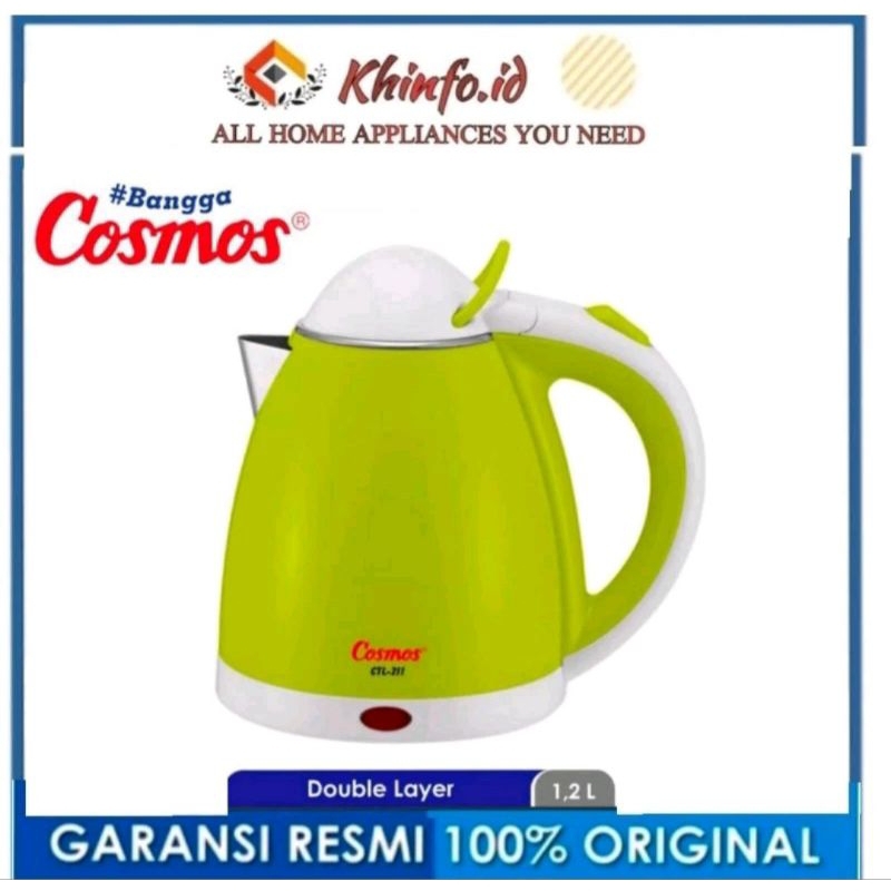 TEKO LISTRIK/KETTLE LISTRIK COSMOS pemanas air listrik Cosmos Ketel Listrik CTL-211 - 0.8 L/pemanas 