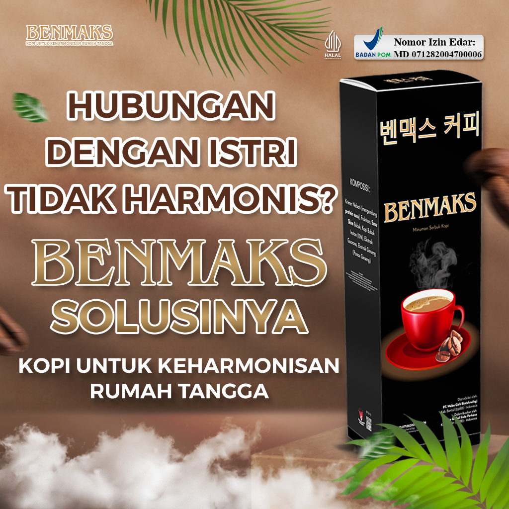 

BENMAKS Kopi Pilihan Pria - Halal & Bpom - 1 box isi 5 Sachet