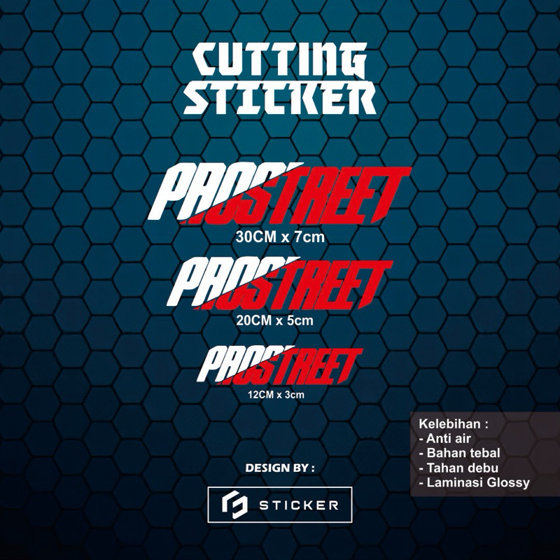 CUTTING STICKER PROSTREET NO BACKGROUND | TERMURAH DI SHOPEE | UNTUK MOTOR MOBIL | OUTDOOR ANTI AIR 