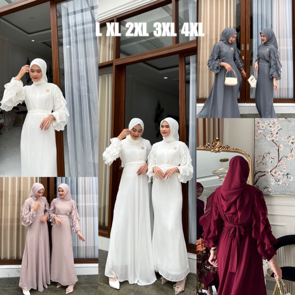 Gamis Lebaran 2026 Model Gamis Terbaru Talita  Gamis Elegan Terbaru 2026 Mewah Ceruty Size M - XXL