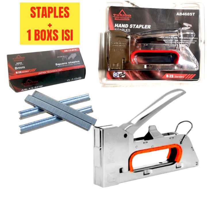 

Staples Tembak Jilid Metal Tacker dengan 5000pcs staples 8mm