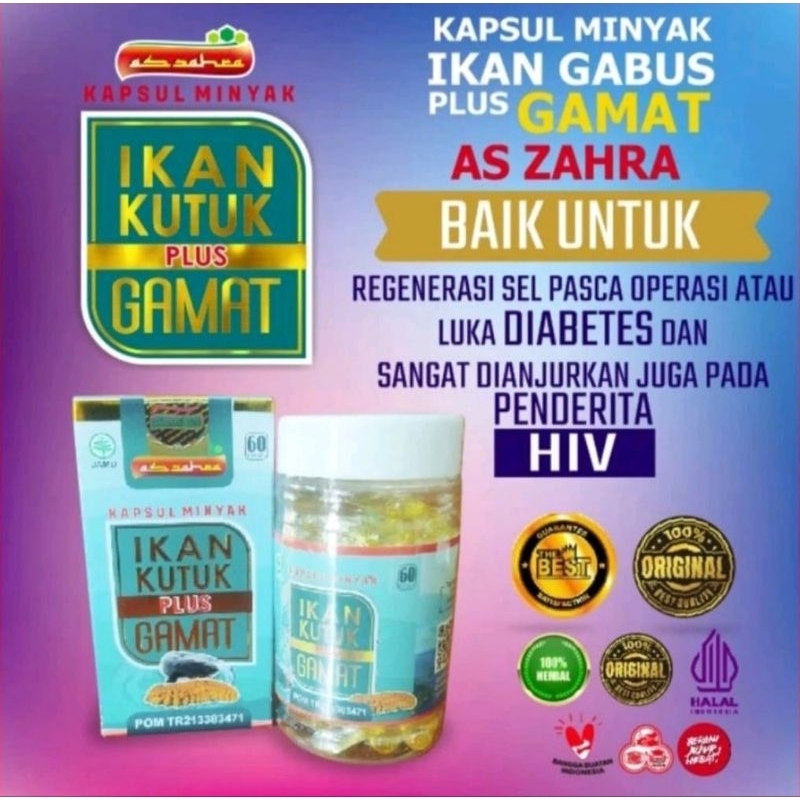 kapsul kutuk gamat/kapsul gabus plus gamat/kapsul minyak ikan kutuk plus gamat as Zahra isi 50 kapsu