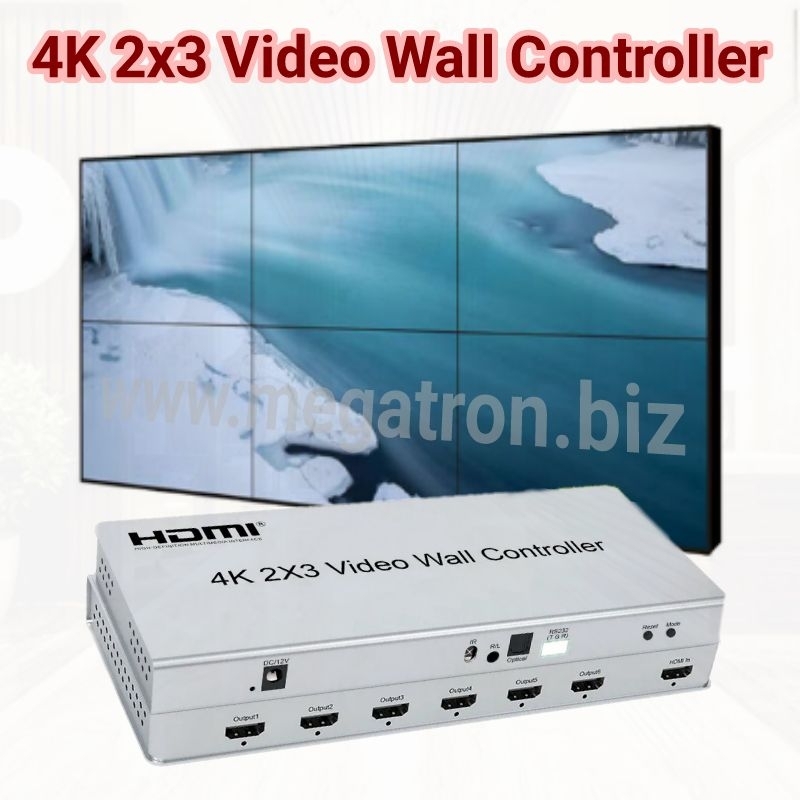 4K HDMI Video Wall Controller 6ch 3x2 (support Rotate 180 derajad untuk TV atas) - Multiple splicing mode