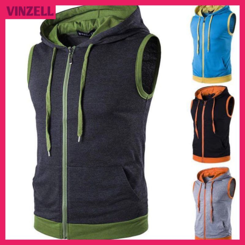 JAKET ROMPI PRIA KATUN FLEECE VEST HOODIE ZIPPER / RESLETING JUMBO BIGSIZE OVERSIZE ALL SIZE S M L X