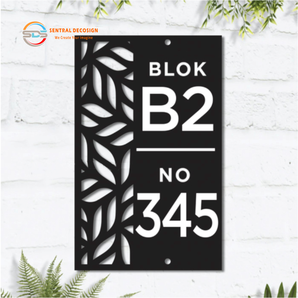 Nomor Rumah Custom Akrilik  papan nomor rumah akrilik timbul