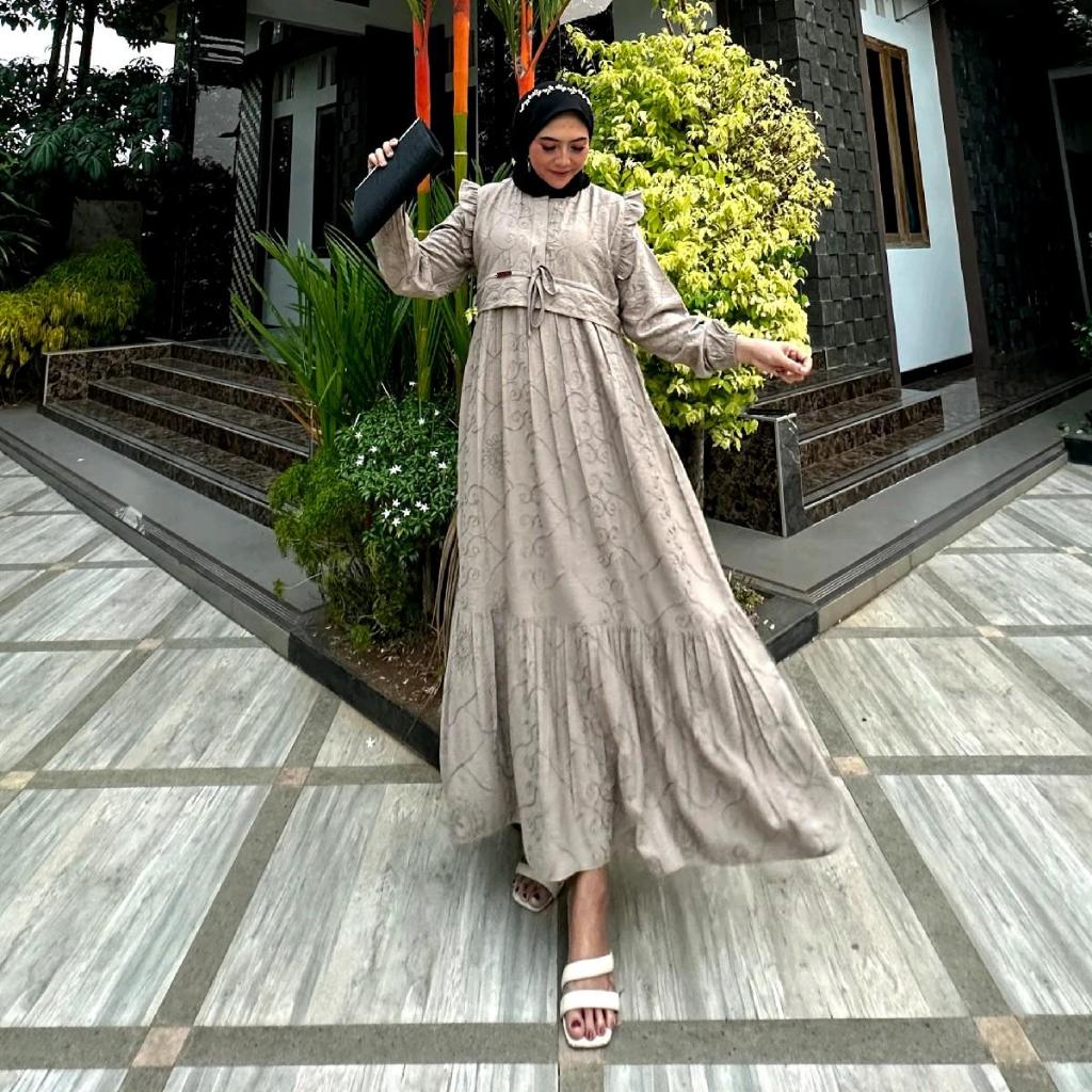 MIDI DRESS CRESPO BORDIR JASMINE