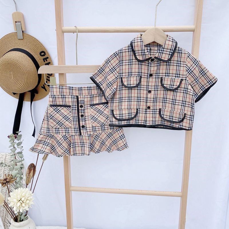 KALANTHA FASHION Setelan Elona Kids Setelan Anak Perempuan Terbaru One Set Kemeja Pendek & Rok Celan