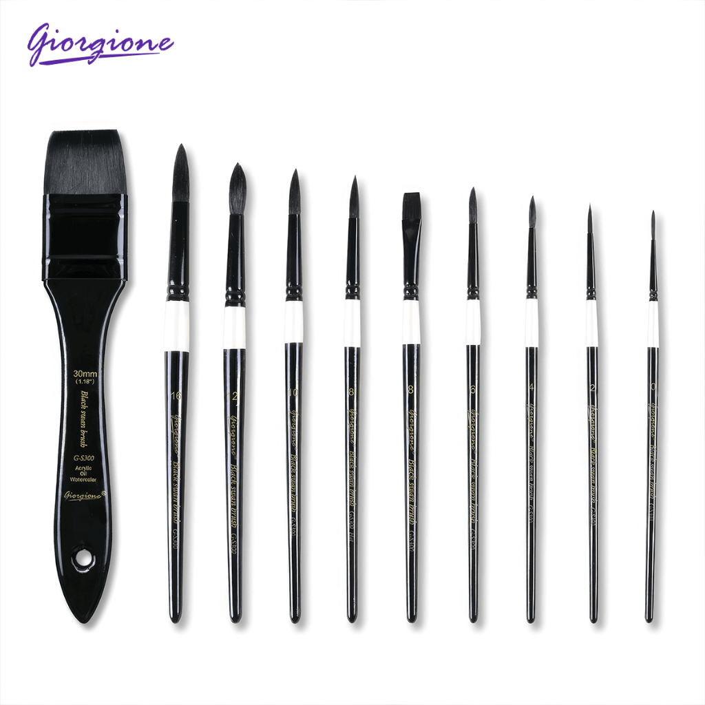 

Giorgione Kuas Lukis Watercolor Brush Set Black Swan 10pcs/set G-S300