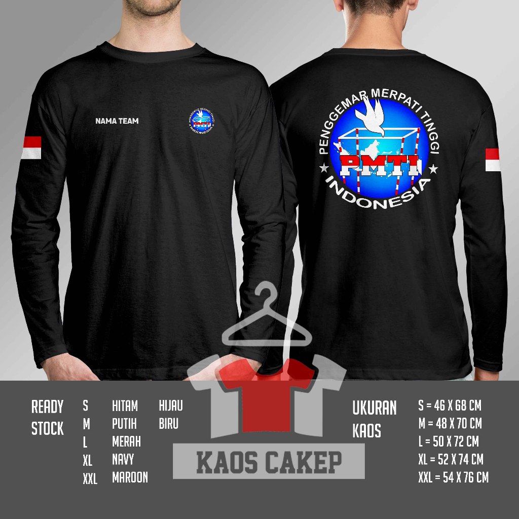 Kaos Baju PMTI Penggemar Merpati Tinggi Indonesia Gratis Nama Lengan Panjang Kaos Distro