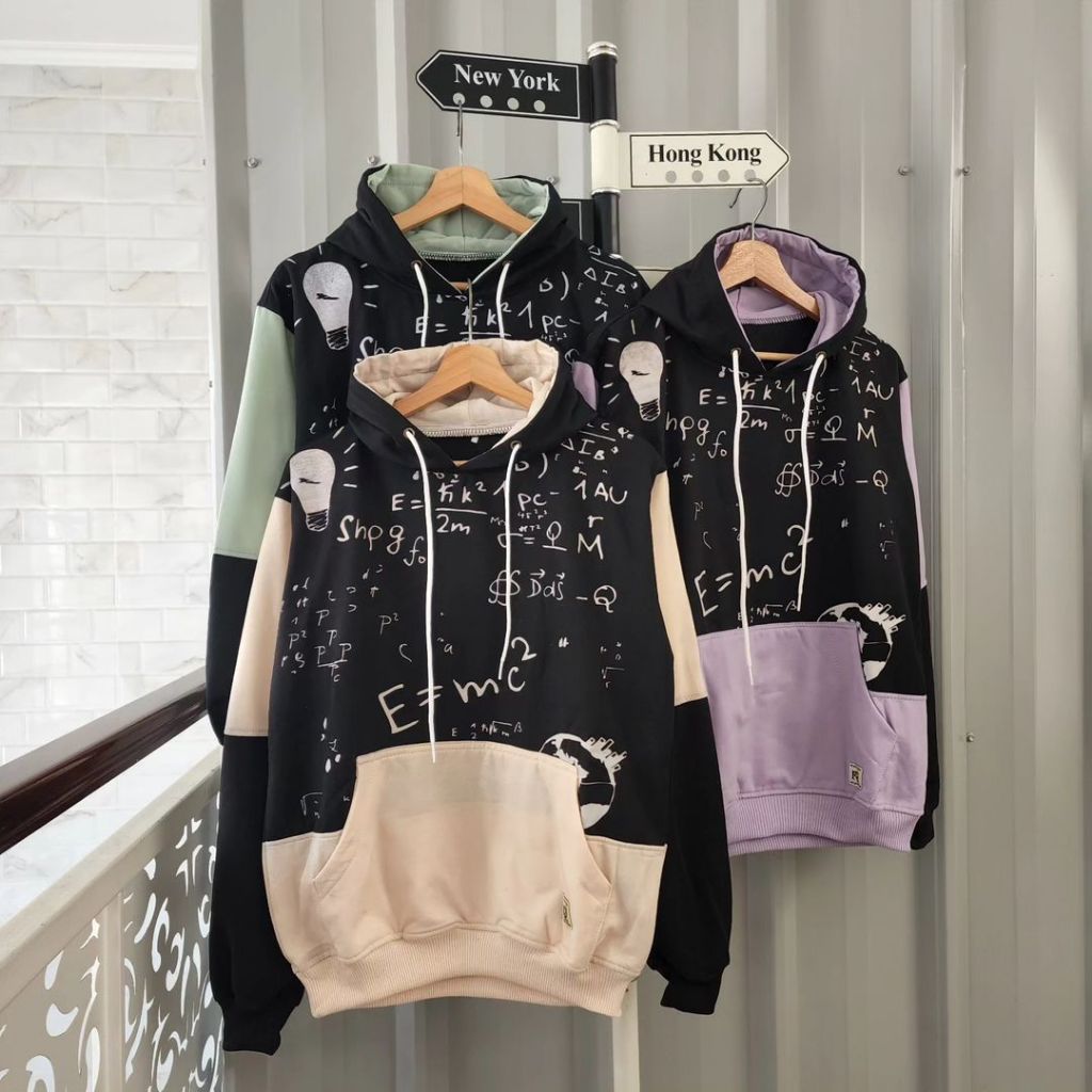 Hoodie Einstein Terbaru Kombinasi Warna Fullover Sablon