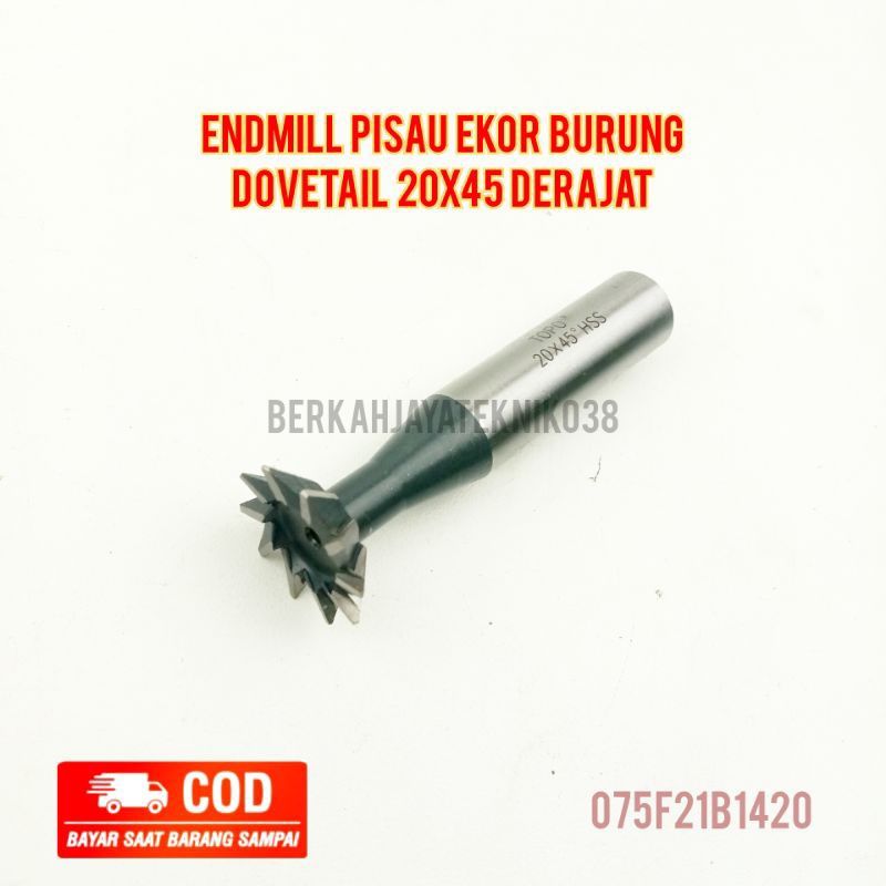 Endmill Pisau Ekor Burung Dovetail 20x45 Derajat HSS Bukan Carbide