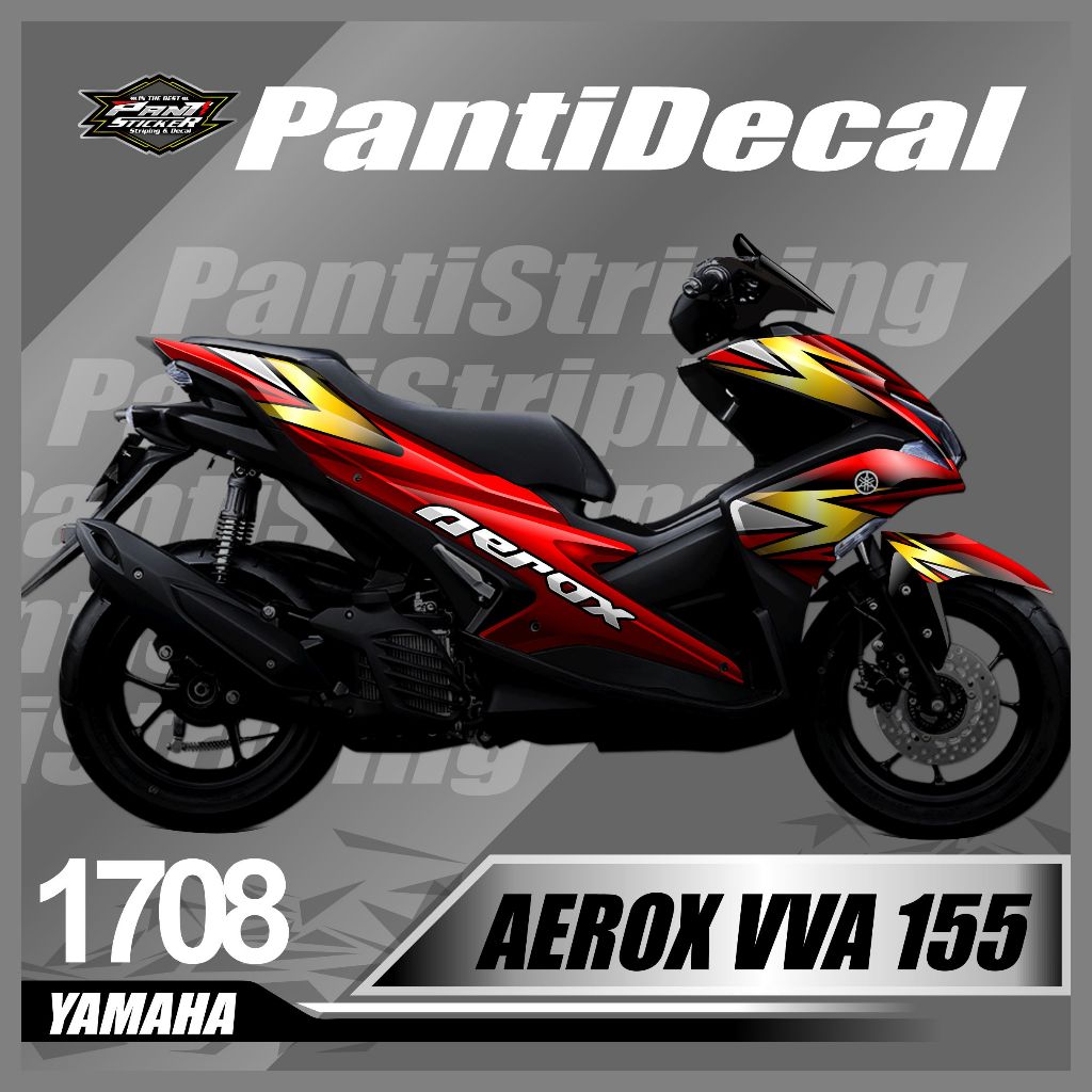 Stiker aerox 155 full body Aerox 155 VVA variasi motor desain Racing kombinasi gold decal aerox 155 
