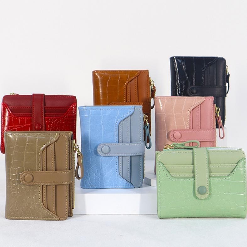 Genie Wallet Dompet Wanita - Croco leather Dompet Lipat - Tas mini dompet - Dompet termurah - Dompet kekinian