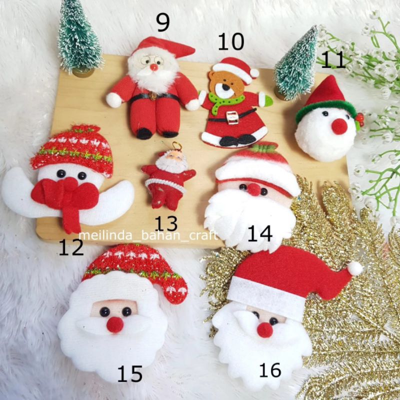 Aplikasi Hiasan Natal BONEKA SNOWMAN  SANTA CLAUSS