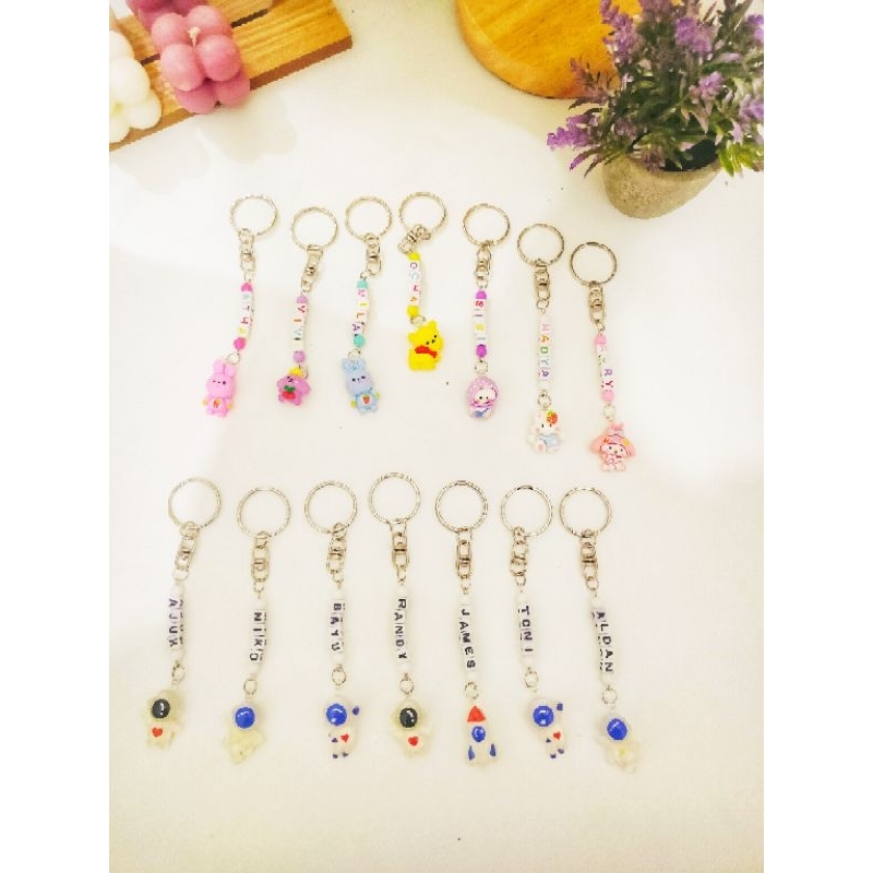 Gantungan Tas Gantungan Kunci Clay Custom Nama