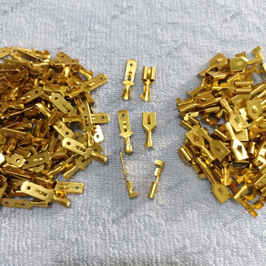 Skun Kabel Gepeng Jantan Betina Terminal Kuningan Taiwan Tebal / Skun Male Female Soket Konektor