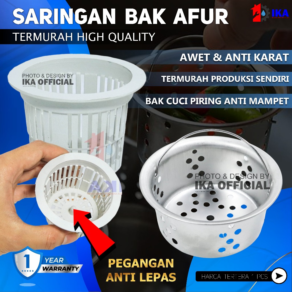 SARINGAN AFUR PVC & STAINLESS SUS 304 / KERANJANG BAK CUCI PIRING WASTAFEL FILTER KOTORAN KUATSAMPAH