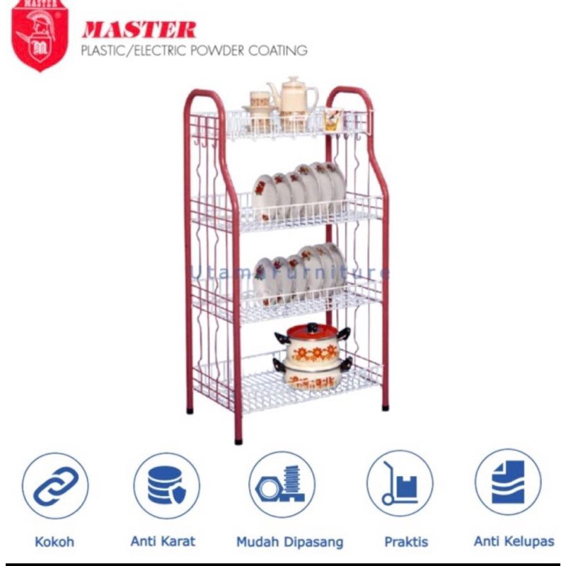 MASTER Rak Piring Gelas Jadul Jumbo Susun 4