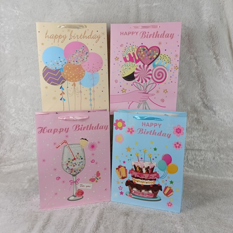 

Goodie Bag Glitter Happy Birthday Premium Import Extra Large