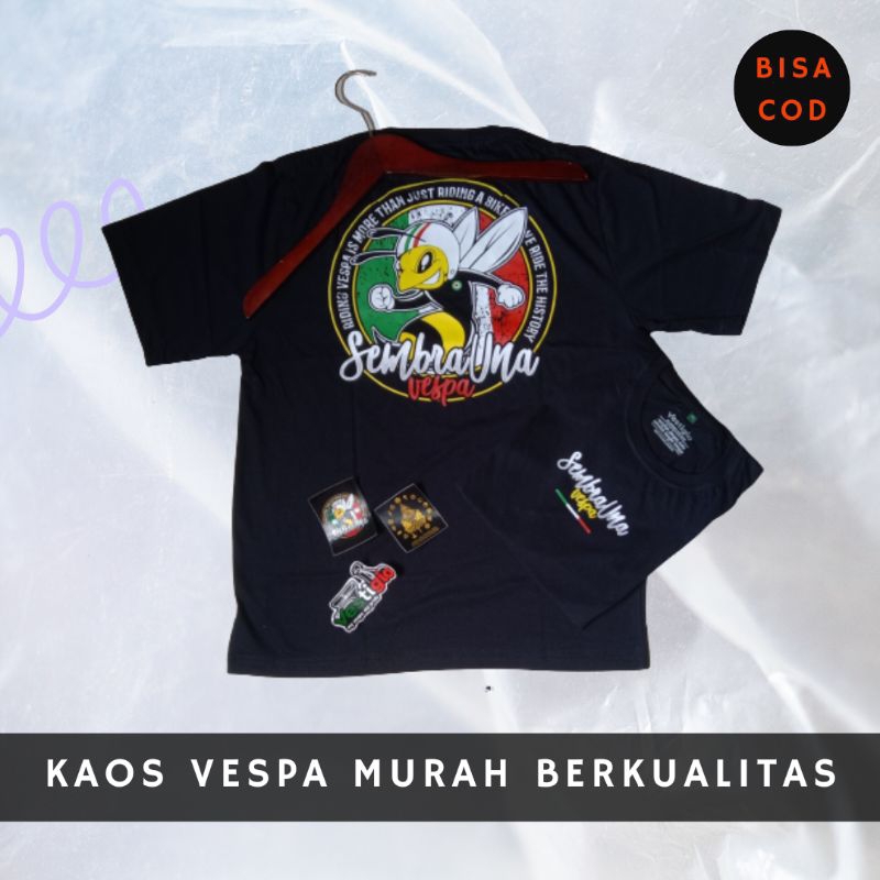 kaos cowok cowo distro combed30s pria vespa extreme original secooterist viral murah hitam sablon pl