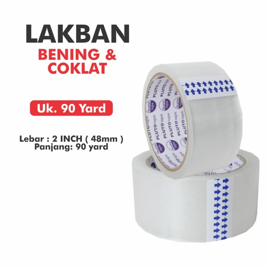 

PLUTO LAKBAN BENING 48MM X 90YARD (6 ROLL), NEMPEL & SUPER KUAT