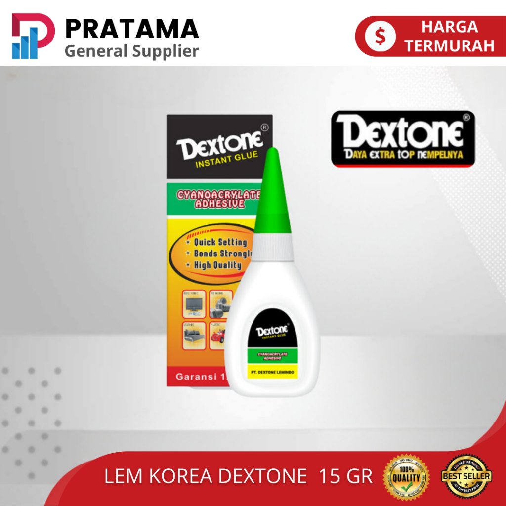 

LEM DEXTONE - INSTANT GLUE 15 GR - LEM KOREA - LEM TETES INSTANT GLUE | surabaya