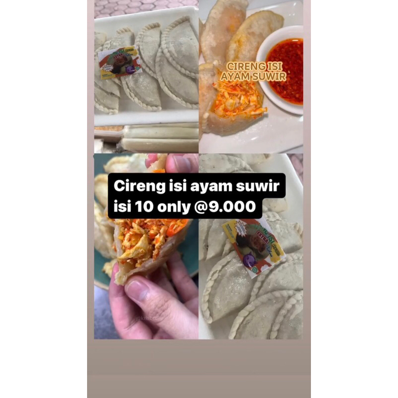 

CIRENG ISI AYAM SUWIR PEDAS HALAL NON MSG/CIRENG ISI PREMIUM/CIRENG VARIAN ISI/isi 10 biji per pack