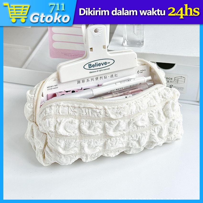 

Tempat Pensil Cream Puff Tepak Lucu Tas Kosmetik Bag Pencil Case Pouch